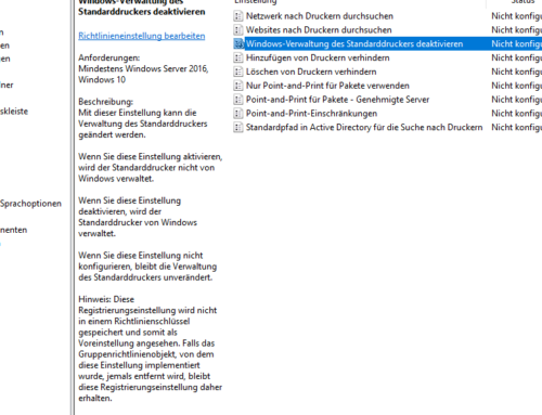 Windows 10 – Standarddrucker Probleme